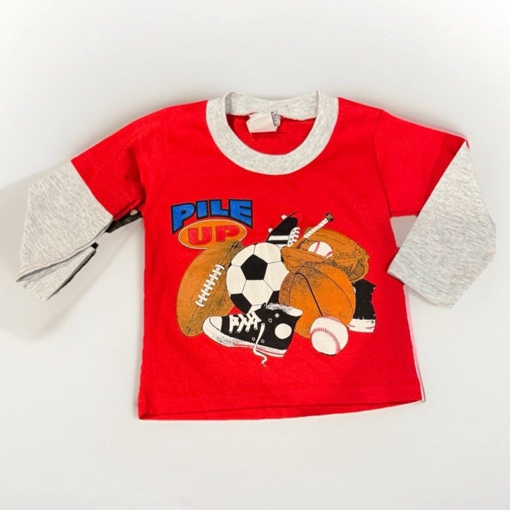 Knockout Toddler Shirt 18M Sports Graphic Red USA Y2K Retro